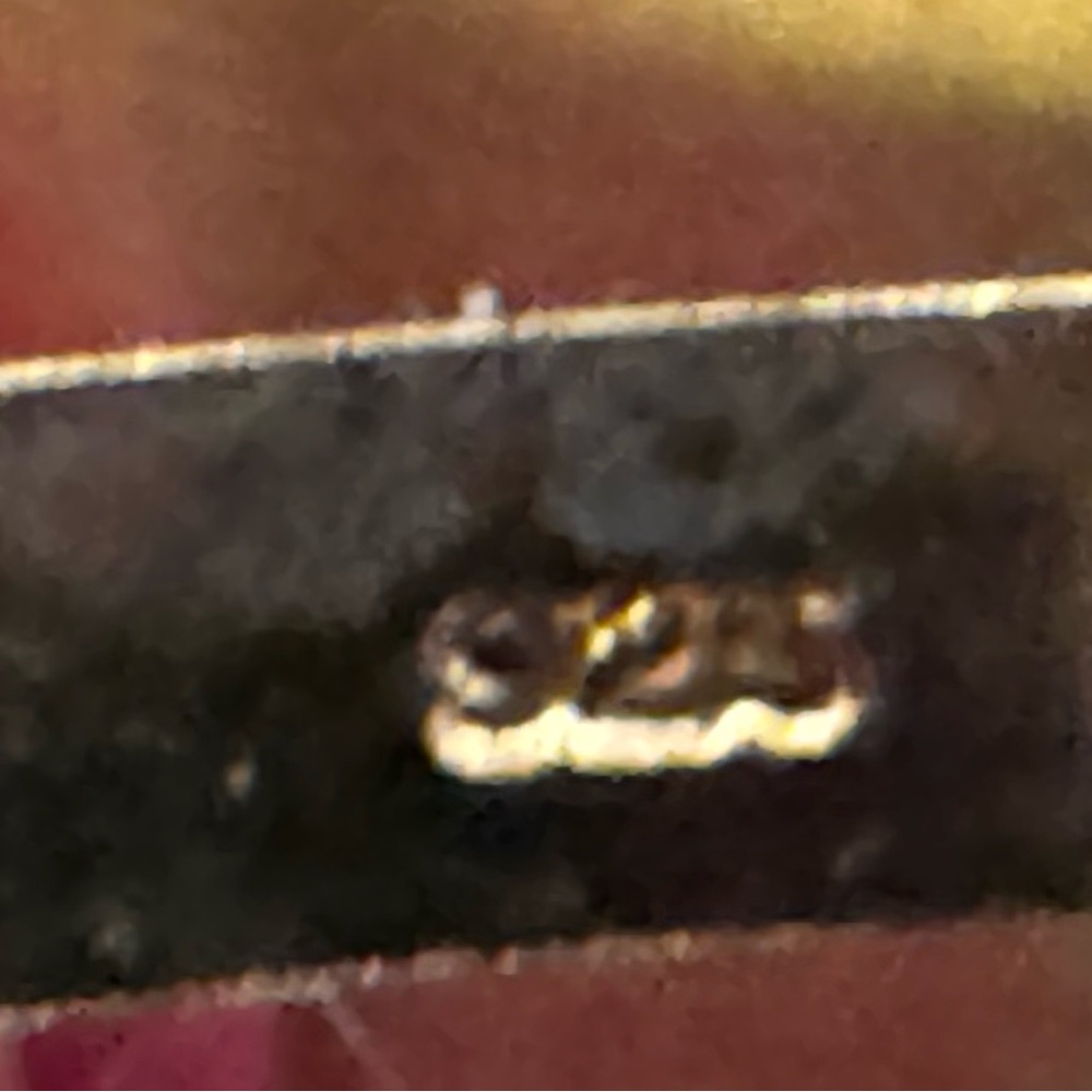 Ring - sterling silver/gold tone plated- stone is a faceted light pink or purple - Picture 8 of 12